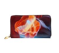 MMSJSBVY Portefeuille pour femme à rayures bleues et beiges, portefeuille en cuir avec fermeture éclair, longue pochette, Beauty Antelope Canyon, Taille unique
