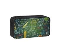 MMSJSBVY Red Beach Reef Trousse à crayons de grande capacité en tissu Oxford avec fermeture éclair lisse pour l'école, le bureau, les voyages, Question de mathématiques., Taille unique, Trousse de