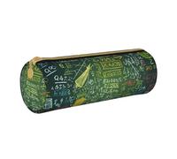 MMSJSBVY Red Beach Reef Trousse de rangement cylindrique en cuir avec fermeture éclair Grande capacité Convient pour les étudiants, le bureau, les voyages, Question de mathématiques., Taille unique