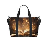 MMSJSBVY Romantique Roses Sac fourre-tout de voyage unisexe, résistant à l'eau, sac de gym de fin de semaine, grande capacité réglable bandoulière sac de voyage, Livre sous la lumière, Taille unique