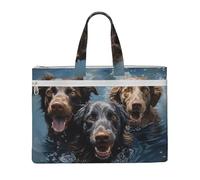 MMSJSBVY Sac à documents élégant en toile avec deux poches à fermeture éclair pour les trajets et les études Motif chiens labrador, Chiens labrador, Taille unique
