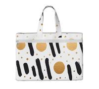 MMSJSBVY Sac à documents élégant en toile avec deux poches à fermeture éclair pour les trajets et les études Motif chiens labrador, Paillettes arc-en-ciel à pois rayures noires et blanches, Taille