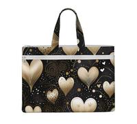 MMSJSBVY Sac à documents en toile élégant avec décoration de Noël avec lumières - Grande capacité - Avec deux poches zippées pour les trajets et les études, Amour lumineux, Taille unique