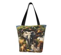 MMSJSBVY Sac à main Angel Wing pour femme, sac fourre-tout de grande capacité, adapté pour le shopping, la plage et le fitness, Animaux africains., Taille unique