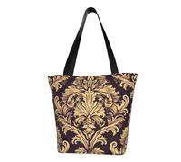 MMSJSBVY Sac à main pour femme avec dauphin avec un sourire, sac fourre-tout de grande capacité, adapté pour le shopping, les voyages à la plage et le fitness, Motif damassé, Taille unique