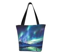 MMSJSBVY Sac à main pour femme avec dauphin avec un sourire, sac fourre-tout de grande capacité, adapté pour le shopping, les voyages à la plage et le fitness, Northern Lights, Taille unique