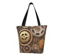 MMSJSBVY Sac à main pour femme avec plumes de paon, sac fourre-tout de grande capacité, adapté pour le shopping, les voyages à la plage et le fitness, Engrenages sur le thème des horloges, Taille