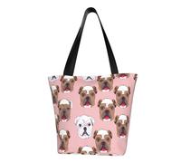 MMSJSBVY Sac à main pour femme avec visages de bouledogue anglais, sac fourre-tout de grande capacité, adapté pour le shopping, les voyages à la plage et le fitness, Visages de bouledogue anglais