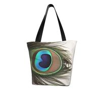 MMSJSBVY Sac à main pour femme avec visages de bouledogue anglais, sac fourre-tout de grande capacité, adapté pour le shopping, les voyages à la plage et le fitness, Plumes de paon, Taille unique