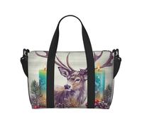 MMSJSBVY Sac fourre-tout de voyage unisexe avec bandoulière réglable et résistant à l'eau, Merry Christmas Elk, Taille unique