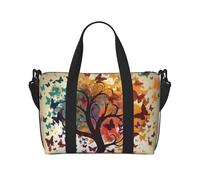 MMSJSBVY Sac fourre-tout de voyage unisexe avec motif bleuets pastel, sac de gym résistant à l'eau, grande capacité, bandoulière réglable, Arbre avec papillons, Taille unique