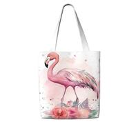 MMSJSBVY Sac fourre-tout romantique en toile avec roses - Léger - Sac à main réutilisable pour le travail, l'école et les courses, Vintage Boho Flamingo Florals, Taille unique