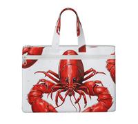 MMSJSBVY Seaside Town Sac à documents en toile élégant, grande capacité avec deux poches zippées pour les trajets et les études, Imprimé homard rouge, Taille unique