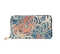 MMSJSBVY Shark in The Sea Portefeuille en cuir avec fermeture éclair pour femme, Motifs de couleur corail, Taille unique