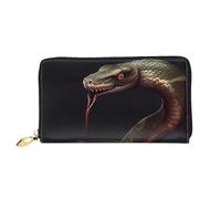 MMSJSBVY Shark in The Sea Portefeuille en cuir avec fermeture éclair pour femme, Serpent, Taille unique