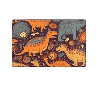 MMSJSBVY Tapis de sol en flanelle à mémoire de forme, doux, antidérapant, absorbant, convient pour salon, chambre à coucher, bureau, motif dinosaure, 152,4 x 99,1 cm, lavable
