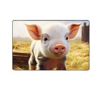 MMSJSBVY Tapis de sol en flanelle à mémoire de forme, doux, antidérapant, absorbant, convient pour salon, chambre à coucher, bureau, motif animal de la ferme, 152,4 x 99,1 cm, lavable