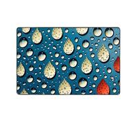 MMSJSBVY Tapis de sol en flanelle doux, antidérapant et absorbant en mousse à mémoire de forme, convient pour salon, chambre à coucher, bureau, motif gouttes d'eau, 152,4 x 99,1 cm, lavable