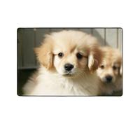 MMSJSBVY Tapis de sol en flanelle doux, antidérapant et absorbant en mousse à mémoire de forme, pour salon, chambre à coucher, bureau, motif chien mignon, 152,4 x 99,1 cm, lavable