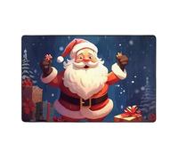 MMSJSBVY Tapis de sol en flanelle motif Père Noël, doux, antidérapant, absorbant, pour salon, chambre à coucher, bureau, lavable, 152,4 x 99,1 cm