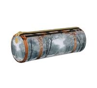 MMSJSBVY Trousse à crayons cylindrique en cuir de couleur pâle délavée, mélange de roses, grande capacité, convient pour les étudiants, le bureau, les voyages, le rangement des pinceaux de maquillage