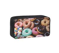 MMSJSBVY Trousse à crayons de grande capacité en tissu Oxford avec fermeture éclair lisse pour l'école, le bureau, les voyages, Donuts, Taille unique, Trousse de beauté