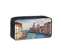 MMSJSBVY Trousse à crayons de grande capacité en tissu Oxford avec fermeture éclair lisse pour l'école, le bureau, les voyages, Grand Canal en Italie, Taille unique, Trousse de beauté