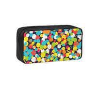 MMSJSBVY Trousse à crayons de grande capacité en tissu Oxford avec fermeture éclair lisse pour l'école, le bureau, les voyages, Motif confettis lumineux, Taille unique, Trousse de beauté