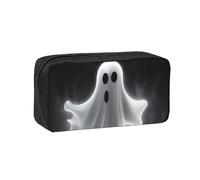 MMSJSBVY Trousse à crayons de grande capacité en tissu Oxford avec fermeture éclair lisse pour l'école, le bureau, les voyages, Noir et fantôme d'Halloween, Taille unique, Trousse de beauté