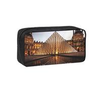 MMSJSBVY Trousse à crayons de grande capacité en tissu Oxford avec fermeture éclair lisse pour l'école, le bureau, les voyages, Musée Louvre à Paris, Taille unique, Trousse de beauté