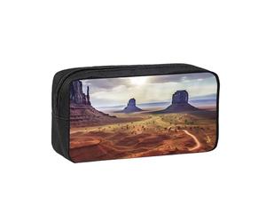 MMSJSBVY Trousse à crayons de grande capacité en tissu Oxford avec fermeture éclair lisse pour l'école, le bureau, les voyages, Paysage de Monument Valley, Taille unique, Trousse de beauté