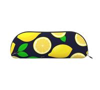 MMSJSBVY Trousse à crayons en cuir avec ours colorés - Organiseur demi-rond avec fermeture éclair pour stylos, cosmétiques et voyage, Citron., Taille unique, Cartable