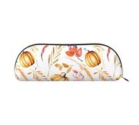 MMSJSBVY Trousse à crayons en cuir motif cupcake - Organiseur demi-rond avec fermeture éclair pour stylos, cosmétiques et voyage, Citrouilles tombantes., Taille unique, Cartable