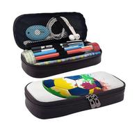 MMSJSBVY Trousse à crayons motif soleil de dessin animé - Grande capacité - Durable - Organiseur de papeterie, fournitures scolaires et de bureau, Ballon de football coloré., Taille unique, Trousse de