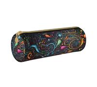 MMSJSBVY Trousse de rangement cylindrique en cuir avec fermeture éclair - Motif lapin mignon - Grande capacité - Convient pour les étudiants, le bureau, les voyages, Mathématiques et physique, Taille