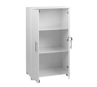 MMT Armoire de Rangement de Bureau, en Bois Blanc, 120 cm de Haut, verrouillable, pour Bureau, Garage, Utilitaire.