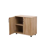 MMT Armoire de Rangement en chêne avec Portes verrouillables, bibliothèque en Bois de 75 cm de Haut pour Meubles de Bureau et Garage