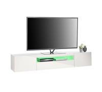 MMT DAIQ2000 Meuble TV pour TV 4K 65/70/75/80" avec lumières LED 200 cm de Large Blanc