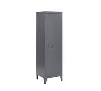 MMT Furniture Armoire de Rangement en métal verrouillable à Une Porte pour Chaussures industrielles (Gris - RAL 7043, 137 cm)