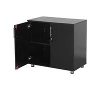 MMT Furniture Designs Armoire de rangement de bureau avec 2 portes et serrure 73 cm de hauteur Noir
