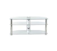 'MMT Furniture Designs CL1150 55 Fixe Chrome, Transparent Base de Sol pour TV à écran Plat