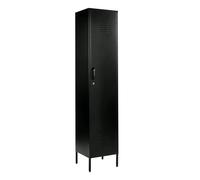 MMT Furniture Designs Ltd Armoire métal noir, orange, jaune, bleu, blanc, gris, verrouillable, rangement et nettoyage, porte unique, style industriel