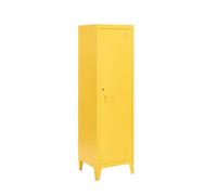 MMT Furniture Designs Ltd Meuble de rangement en métal avec casier verrouillable en orange jaune bleu blanc gris, placard de rangement et nettoyage à porte fine, garde-robe à une porte pour chaussures