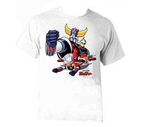 MMUNNA Men's Goldrake UFO Robot T Shirt Uomo Bimbo Cartoon Anni 80 Anime White XL