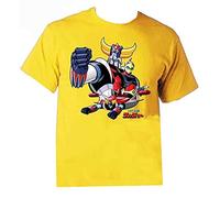MMUNNA Men's Goldrake UFO Robot T Shirt Uomo Bimbo Cartoon Anni 80 Anime Yellow 3XL