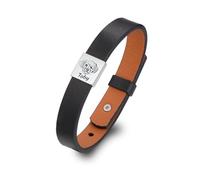 MMXX Bracelet en Cuir Personnalisé pour Homme avec Portrait D'animal de Compagnie avec 1-4 Breloques de Nom Gravées Bracelet Commémoratif Réglable pour Animaux de Compagnie Cadeau pour Lui - A1