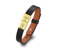 MMXX Bracelet en Cuir Personnalisé pour Homme avec Portrait D'animal de Compagnie avec 1-4 Breloques de Nom Gravées Bracelet Commémoratif Réglable pour Animaux de Compagnie Cadeau pour Lui - B2