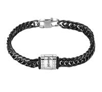 MMXX Bracelet Personnalisé pour Homme avec 1-6 Noms Chaîne Cubaine en Acier Inoxydable Bracelet d'Identification pour Papa Grand-père Mari Petit Ami Cadeaux pour la Fête des Pères Anniversaire - D1