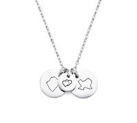 MMXX Collier D'amitié Longue Distance Personnalisé Collier Personnalisé État/Pays pour Femmes Maman Fille Couple Relation Cadeaux pour Déménagement Remise des Diplômes Fête des Mères - A1