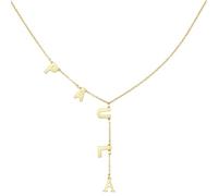 MMXX Collier en Y avec Prénom Personnalisé pour Femme Nom Collier Initiales Personnalisées Pendentif Simple/Double Trou Acier Inoxydable Bijoux Lariat Elégant Cadeaux pour Mère Petite Amie Soeur - B2